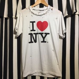Punk Distressed I <3 NY T-Shirt